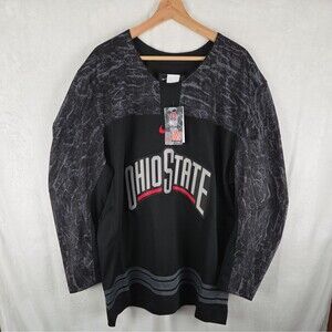Nike Ohio State Buckeyes Black Ice Hockey Jersey Blank Size XL NWT